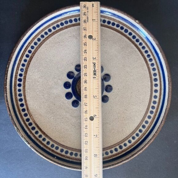 Set Of 3 Vintage Mexican Acambaro Handmade Stoneware Plates 7.5 and 8.75 inches - Picture 4 of 5